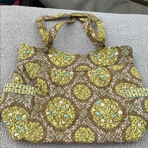 Vera Bradley Brown and Yellow Floral Tote